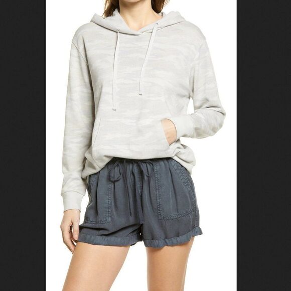 Caslon Grey Camo French Terry Pullover Hoodie Size Medium - Picture 1 of 5